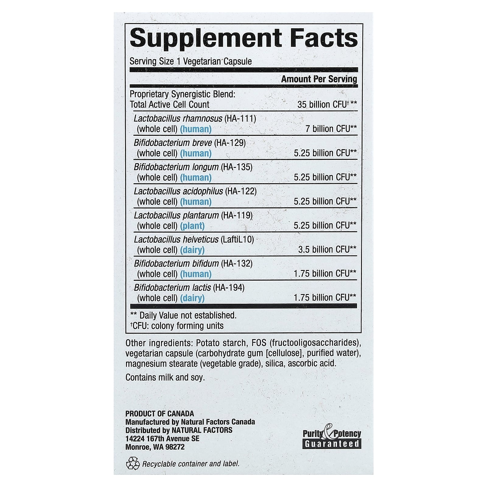 Natural Factors, Ultimate Probiotic, Senior's, 35 Billion CFU, 30 Vegetarian Capsules