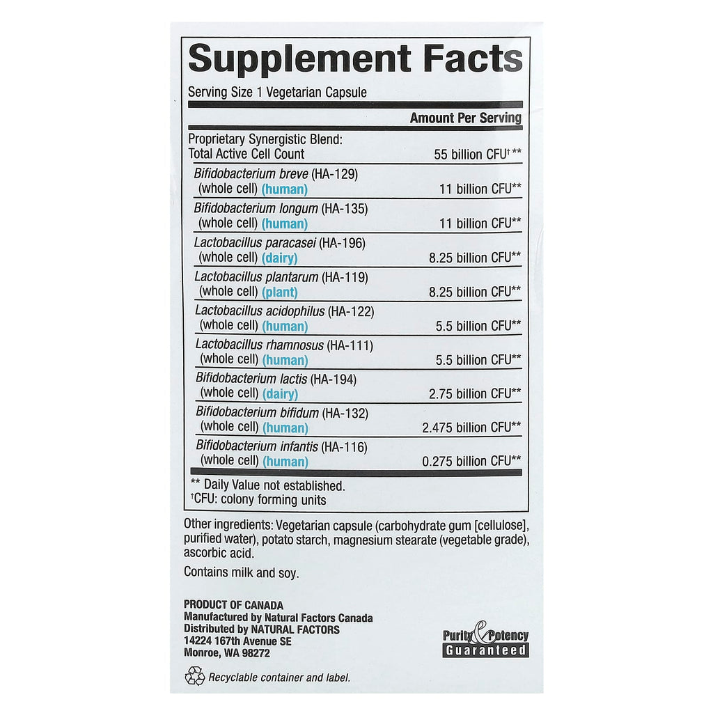 Natural Factors, Ultimate Probiotic, Critical Care, 55 Billion CFU, 30 Vegetarian Capsules