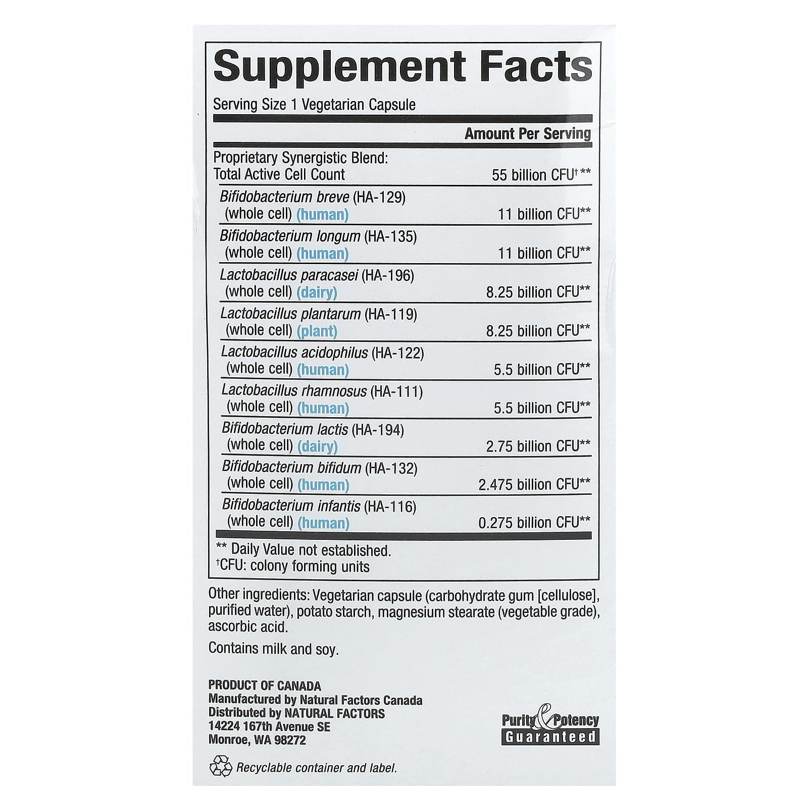 Natural Factors, Ultimate Probiotic, Critical Care, 55 Billion CFU, 30 Vegetarian Capsules