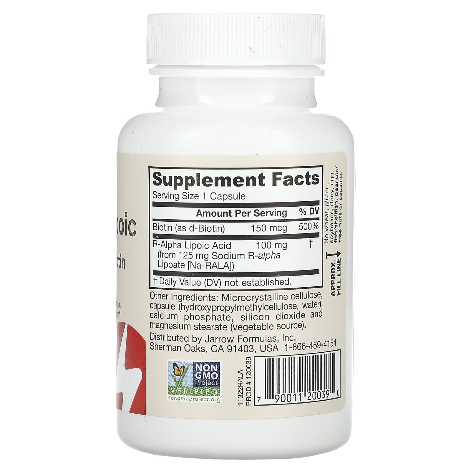 Jarrow Formulas, R-Alpha Lipoic Acid with Biotin, 60 Veggie Capsules