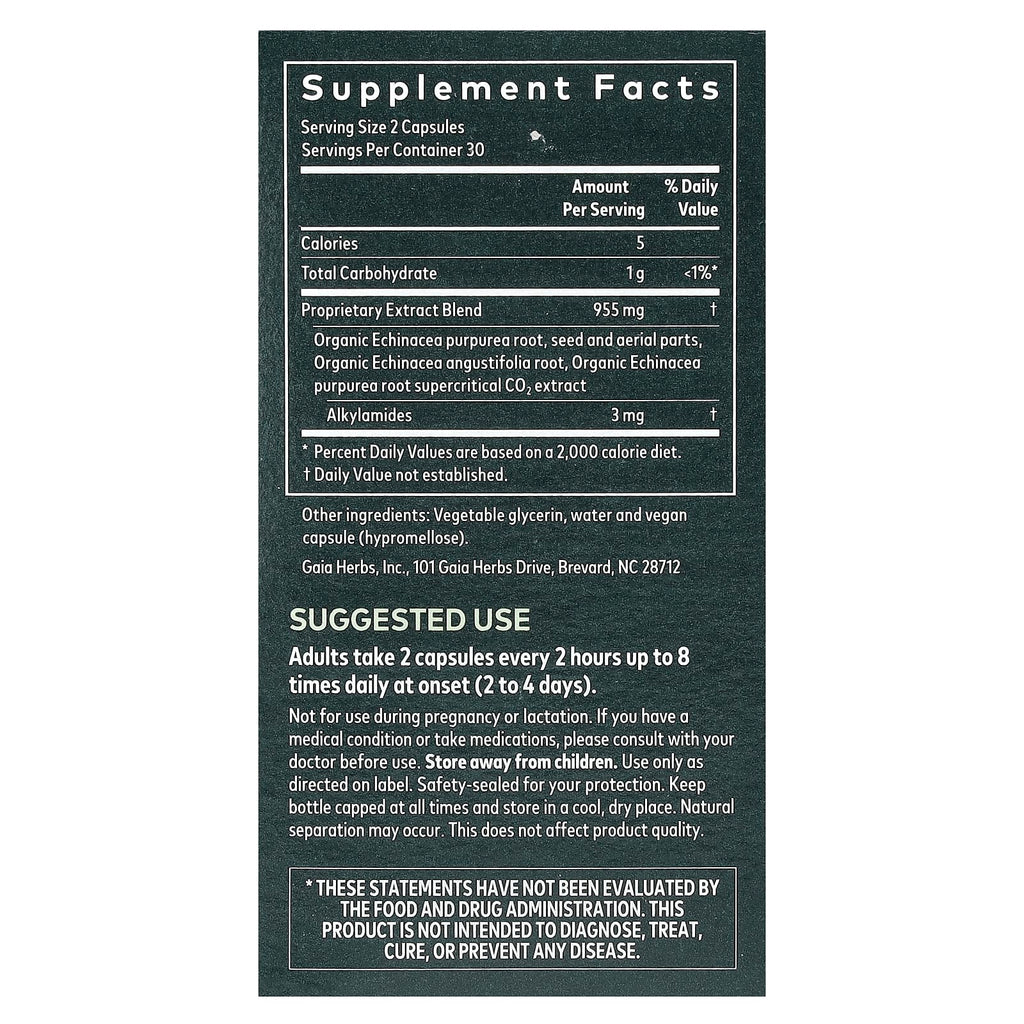 Gaia Herbs, Echinacea Supreme, 60 Vegan Liquid Phyto-Caps®