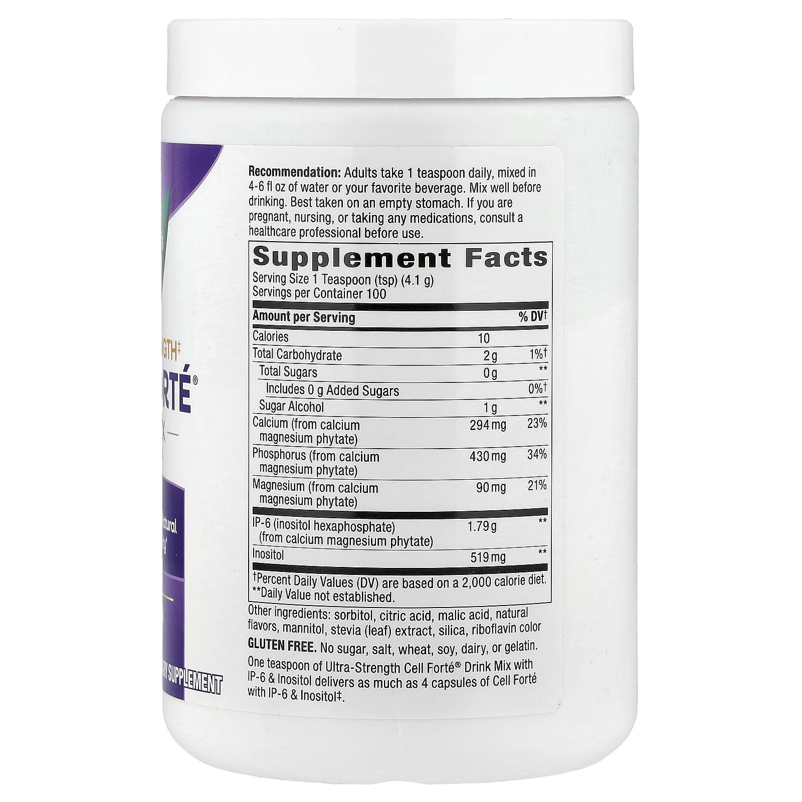 Nature's Way, Cell Forté® Drink Mix, With IP-6 & Inositol, Ultra-Strength, Citrus, 14.6 oz (414 g)