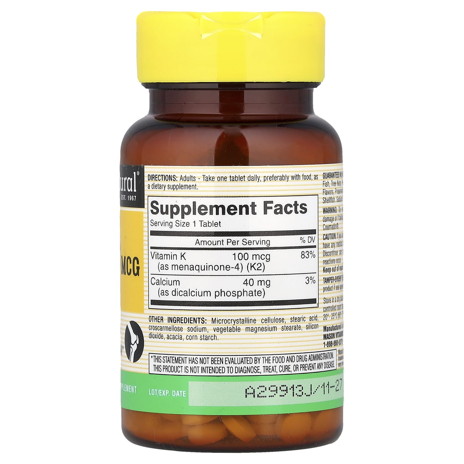 Mason Natural, Vitamin K2, 100 Tablets