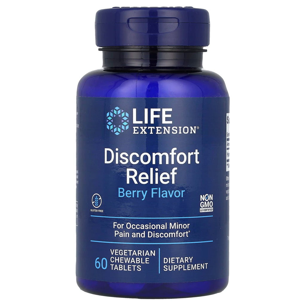 Life Extension, Discomfort Relief, Berry, 60 Vegetarian Chewable Tablets