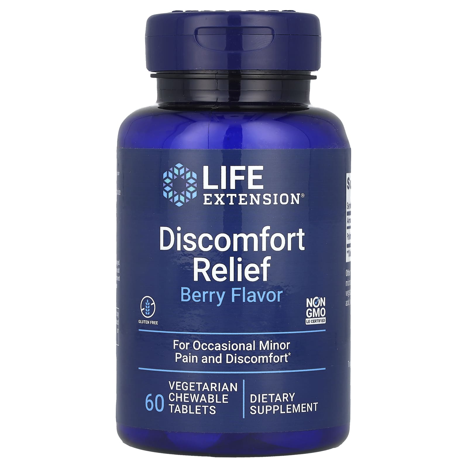 Life Extension, Discomfort Relief, Berry, 60 Vegetarian Chewable Tablets