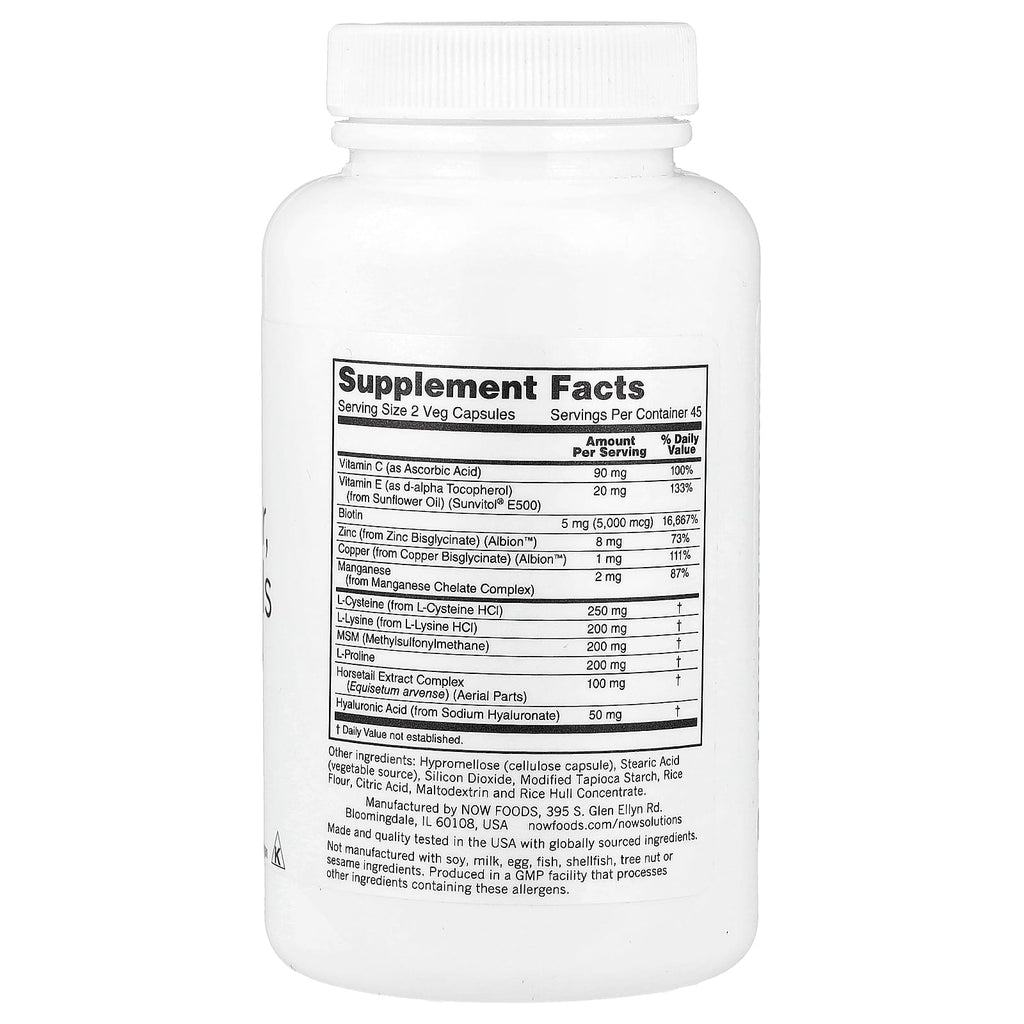 NOW Foods, Solutions, Vegan Hair, Skin & Nails, 90 Veg Capsules