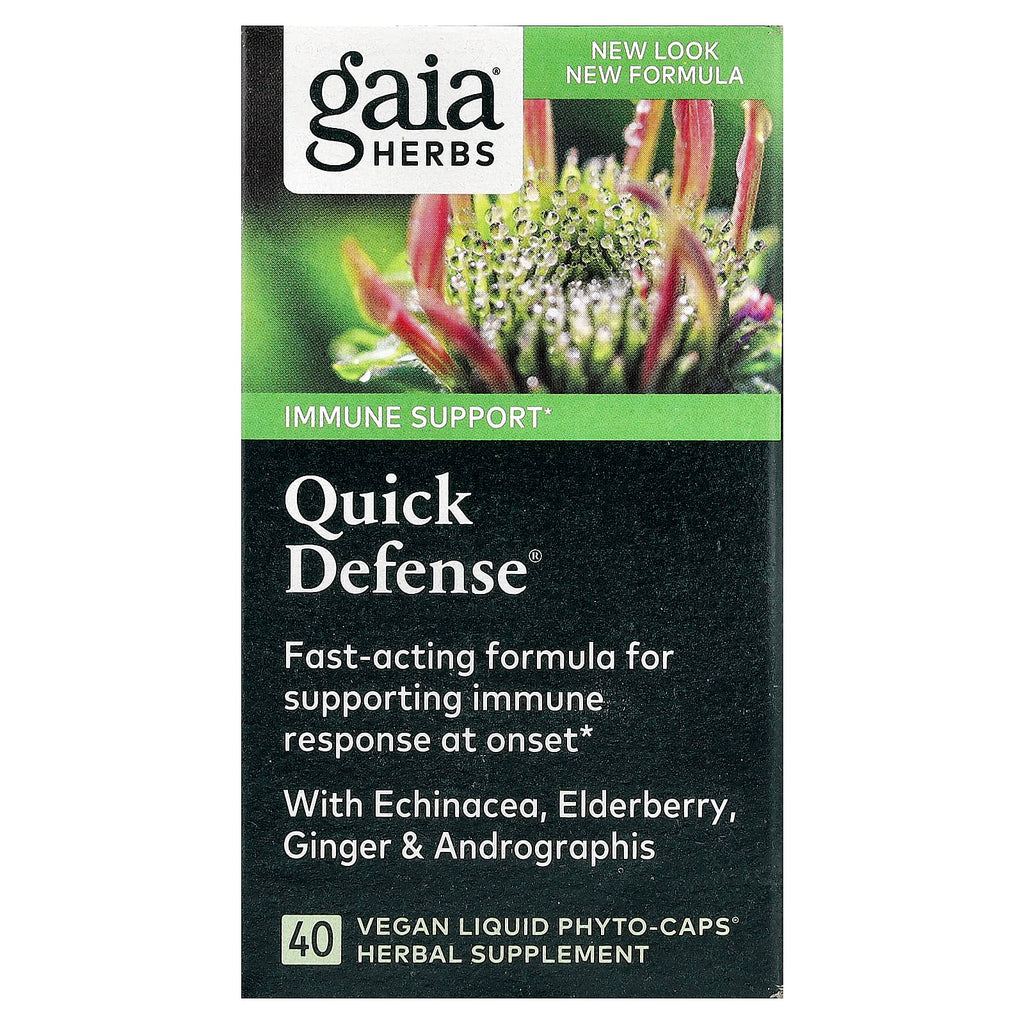 Gaia Herbs, Quick Defense®, Immune Support, 40 Vegan Liquid Phyto-Caps®