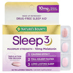 Nature's Bounty, Sleep 3, Maximum Strength, Drug-Free Sleep Aid, 60 Tri-Layered Tablets