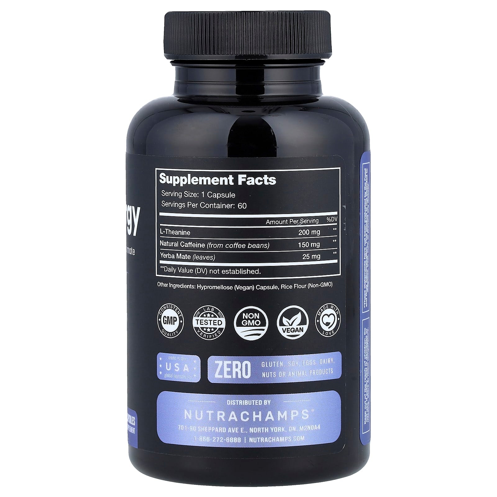 NutraChamps, Focused Energy, 60 Vegan Capsules
