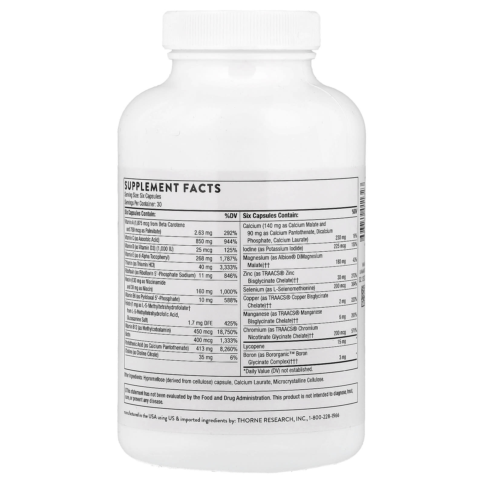 Thorne, Men's Multi 50+, 180 Capsules