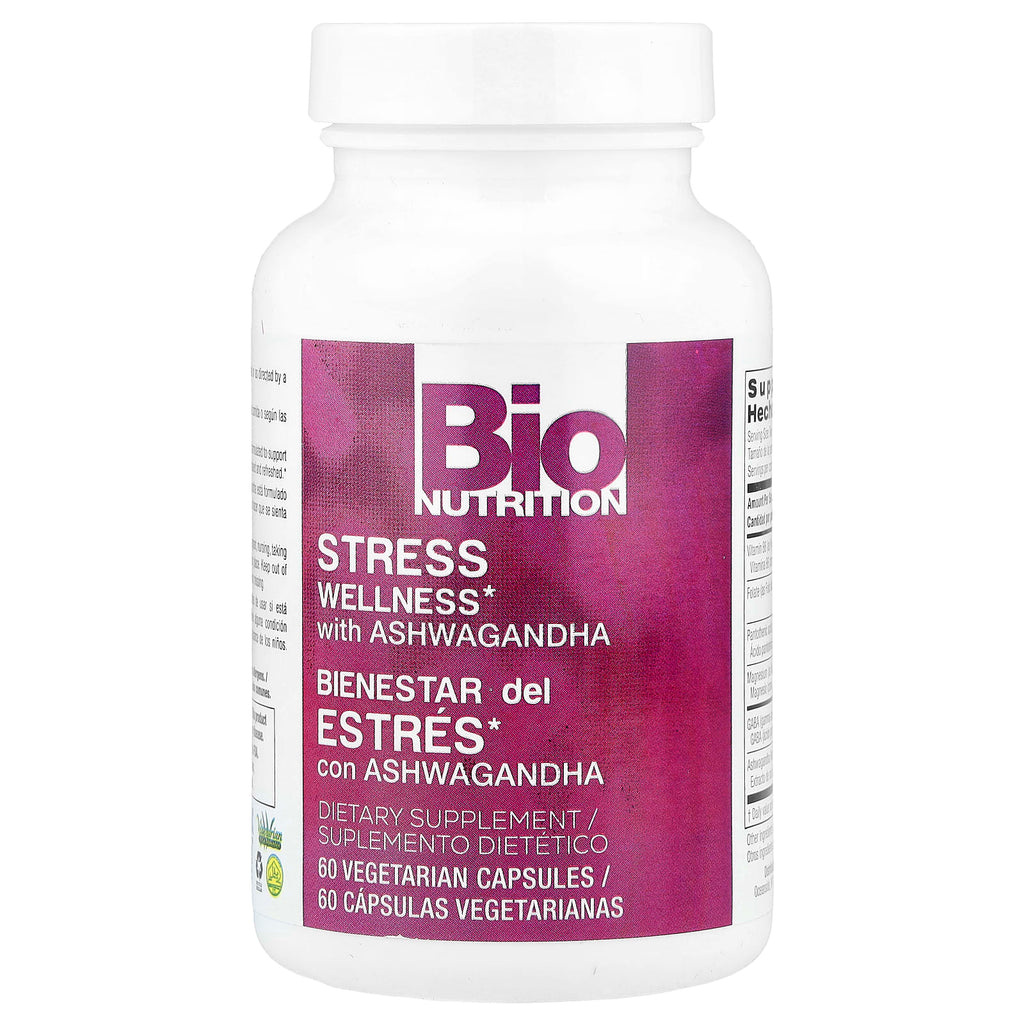 Bio Nutrition, Stress Wellness With Ashwagandha, 60 Vegetarian Capsules