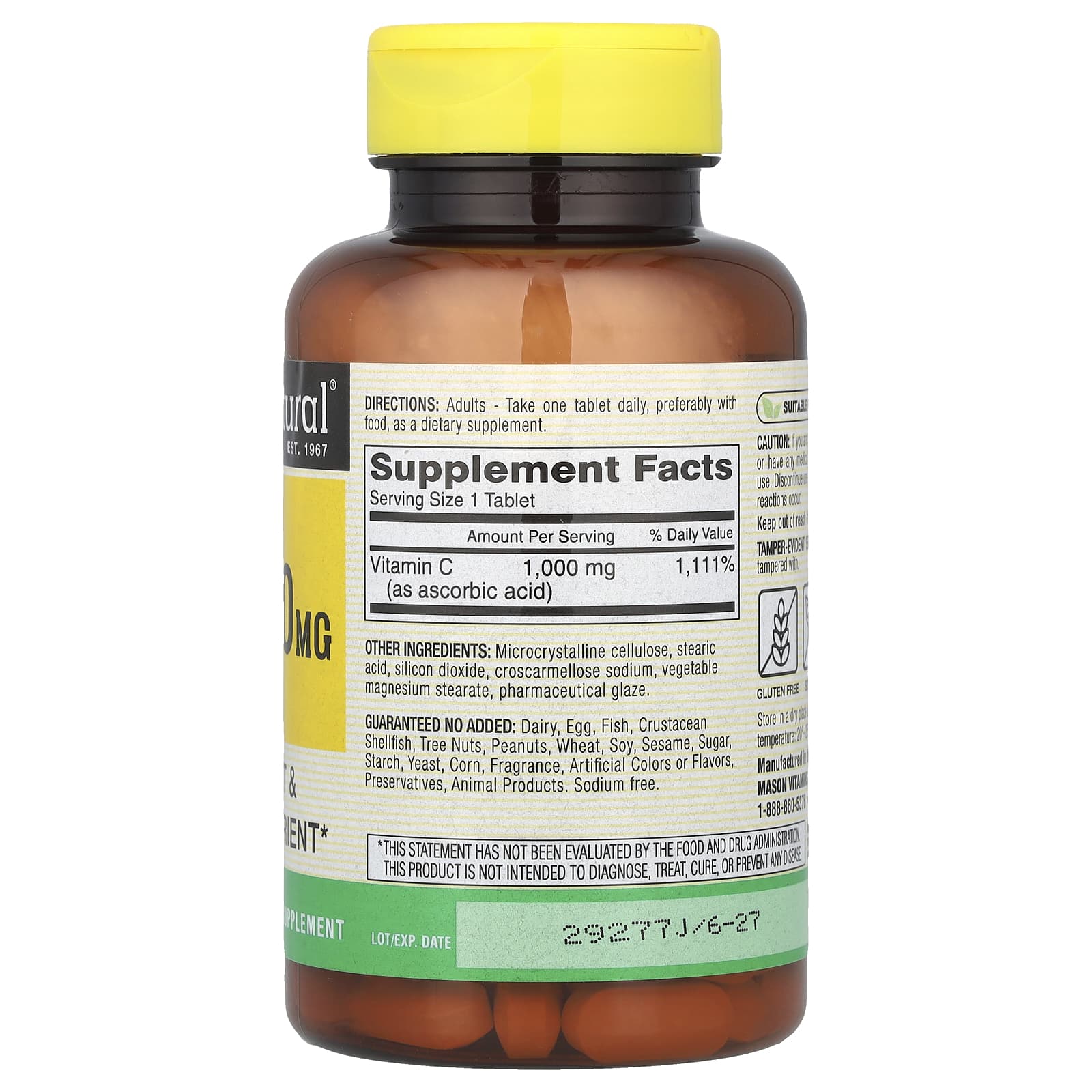 Mason Natural, Vitamin C, 1,000 mg, 100 Tablets