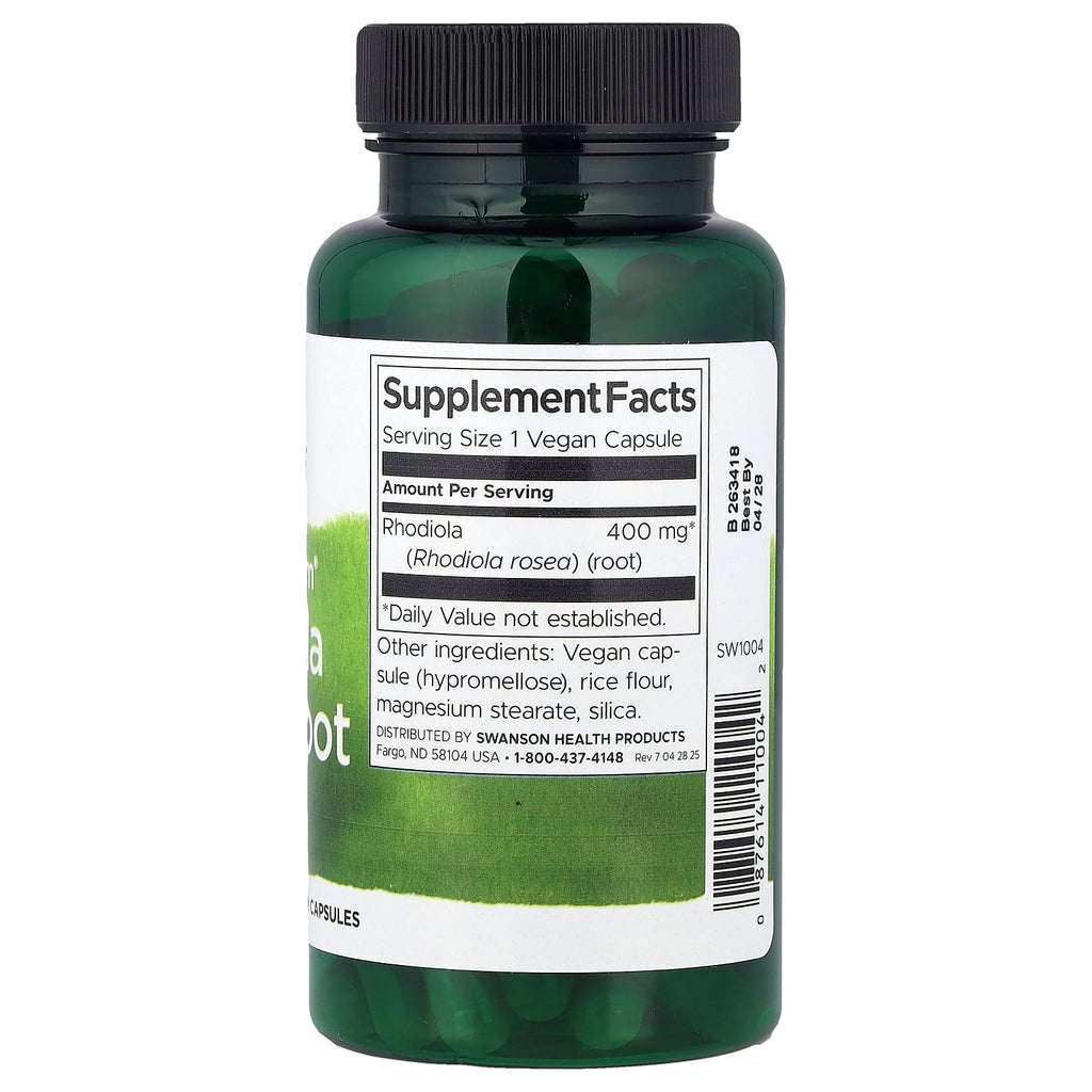 Swanson, Full Spectrum® Rhodiola Rosea Root, 400 mg, 100 Vegan Capsules