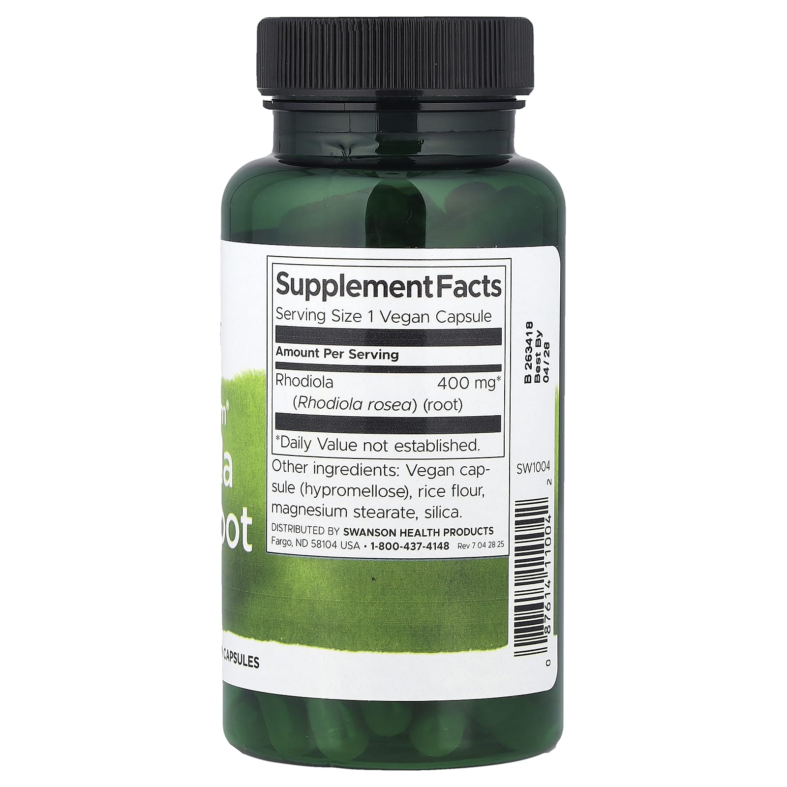 Swanson, Full Spectrum® Rhodiola Rosea Root, 400 mg, 100 Vegan Capsules