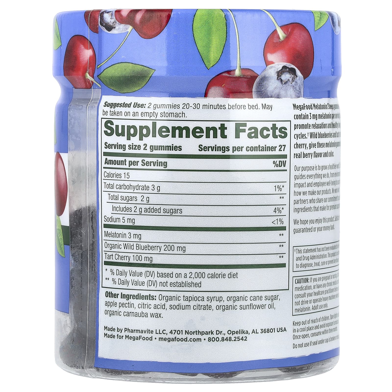 MegaFood, Melatonin, Berry, 54 Gummies