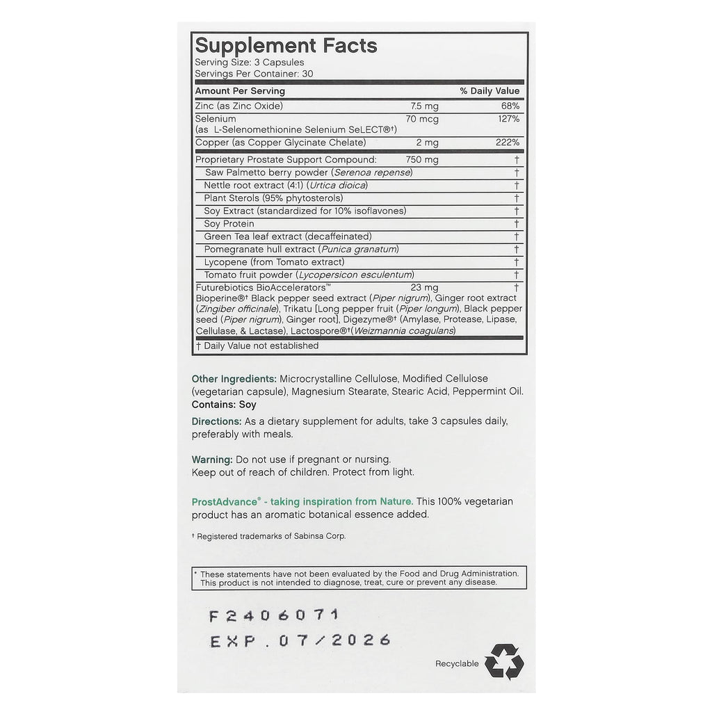 Futurebiotics, Prost Advance®, 90 Vegetarian Capsules