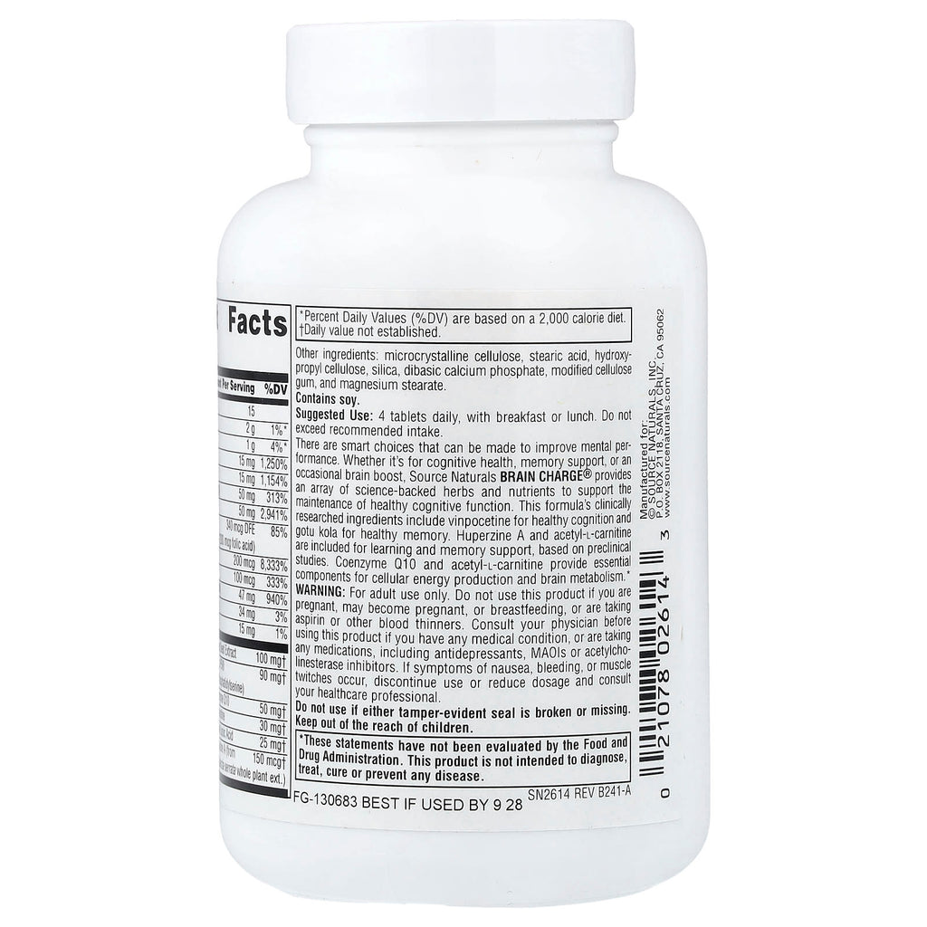Source Naturals, Brain Charge®, 60 Tablets