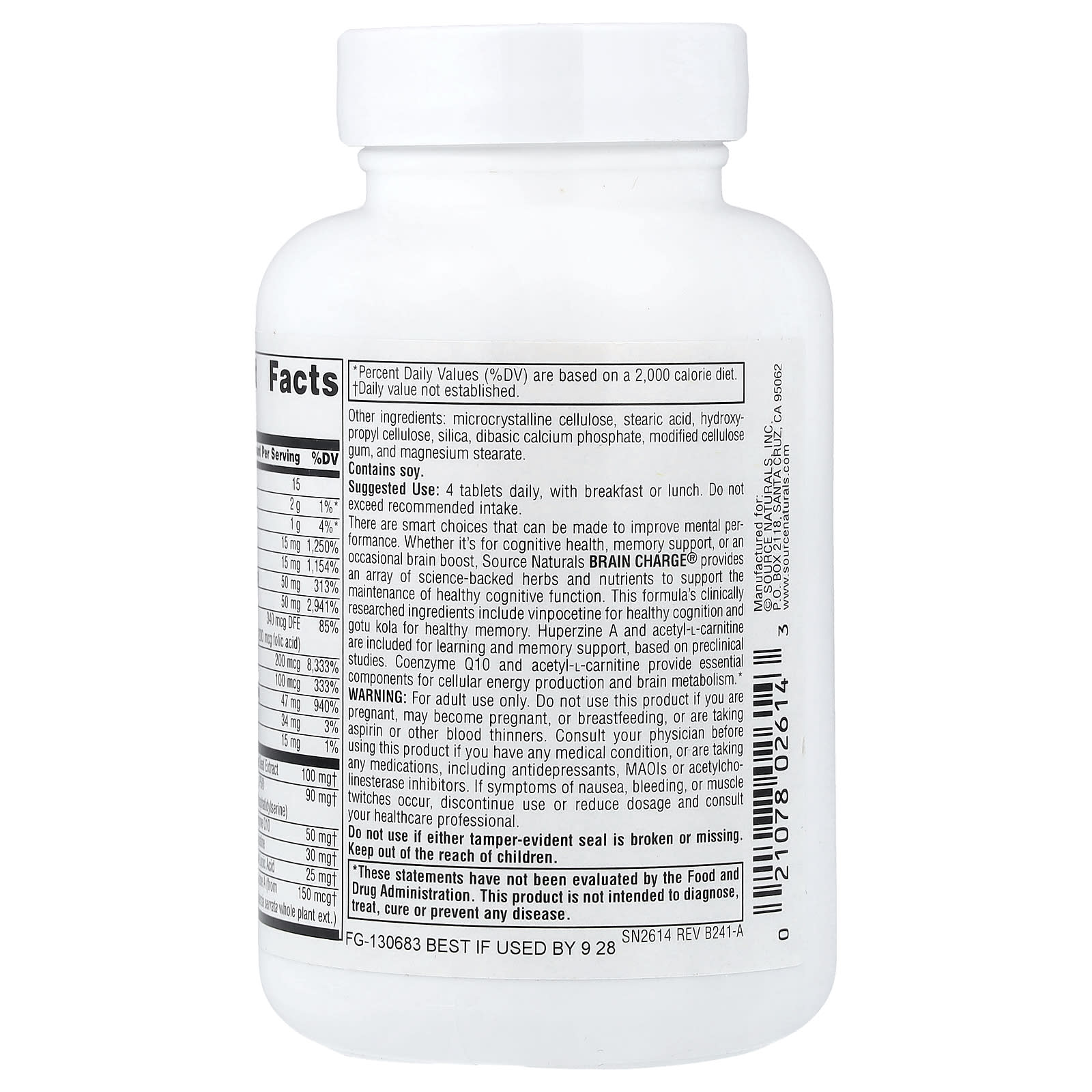 Source Naturals, Brain Charge®, 60 Tablets