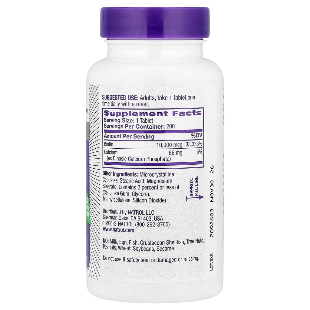Natrol, Biotin, 200 Tablets