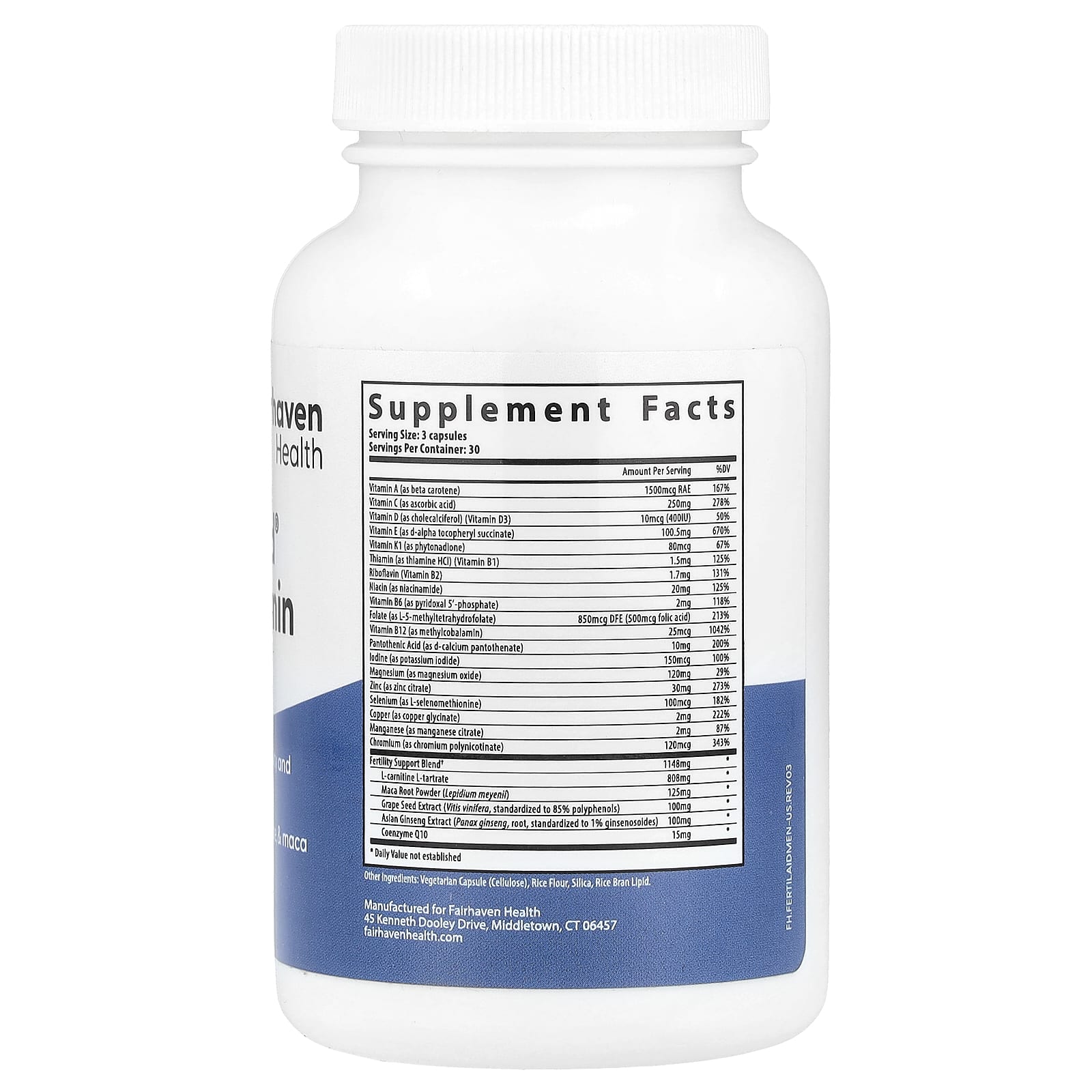 Fairhaven Health, FertilAid® Multivitamin for Men, 90 Capsules