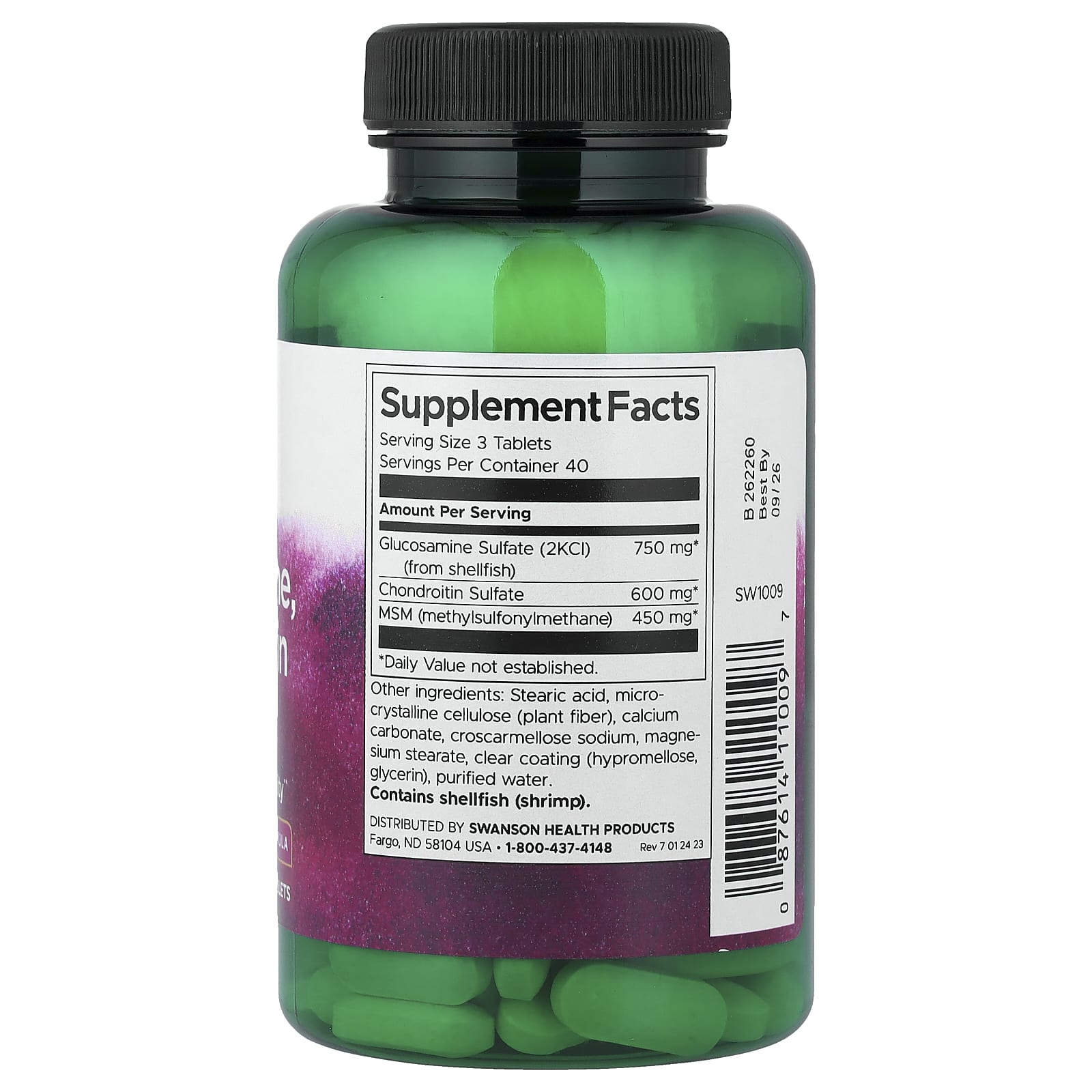 Swanson, Glucosamine, Chondroitin & MSM, 120 Tablets