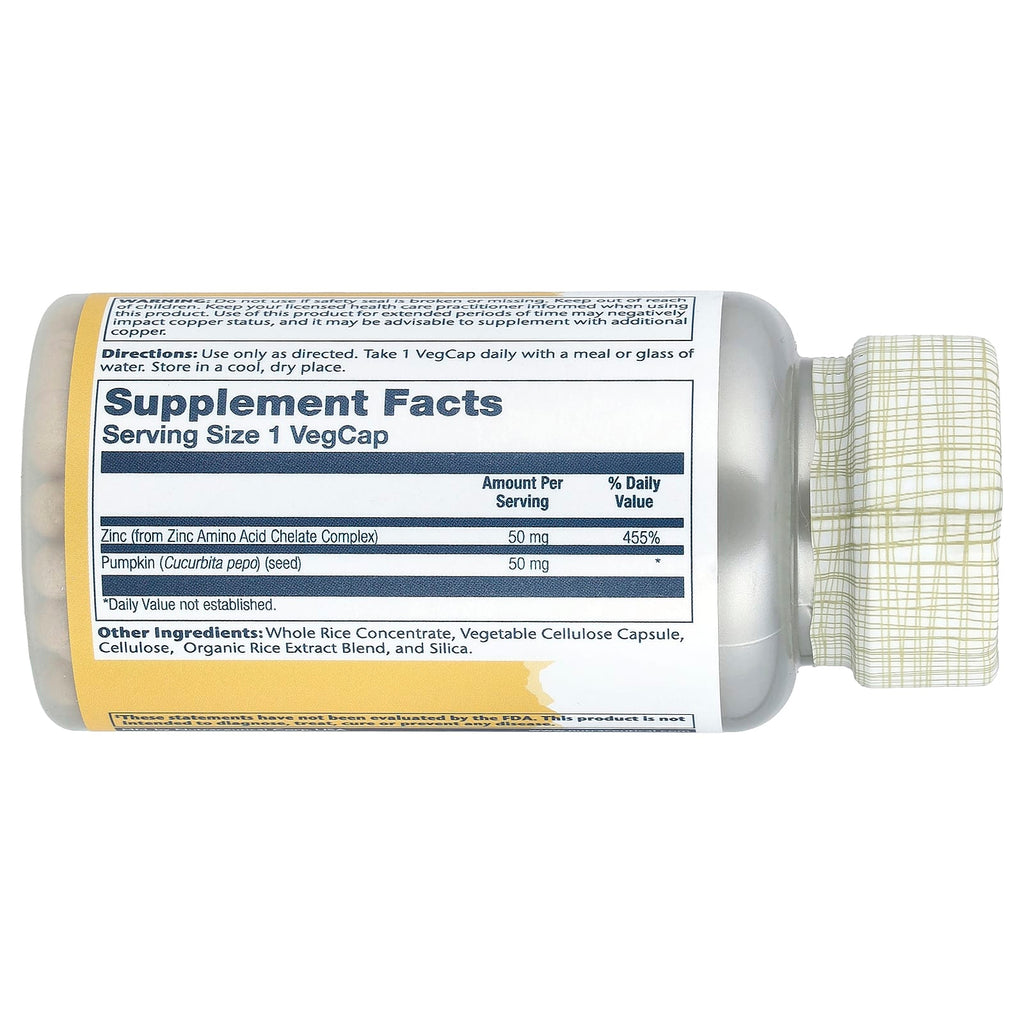Solaray, Zinc, 50 mg, 100 VegCaps