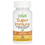 Super Nutrition, Super Immune, Immune-Strengthening Multivitamin with Glutathione, High-Potency Vitamins, Minerals and Herbs, 60 Tablets