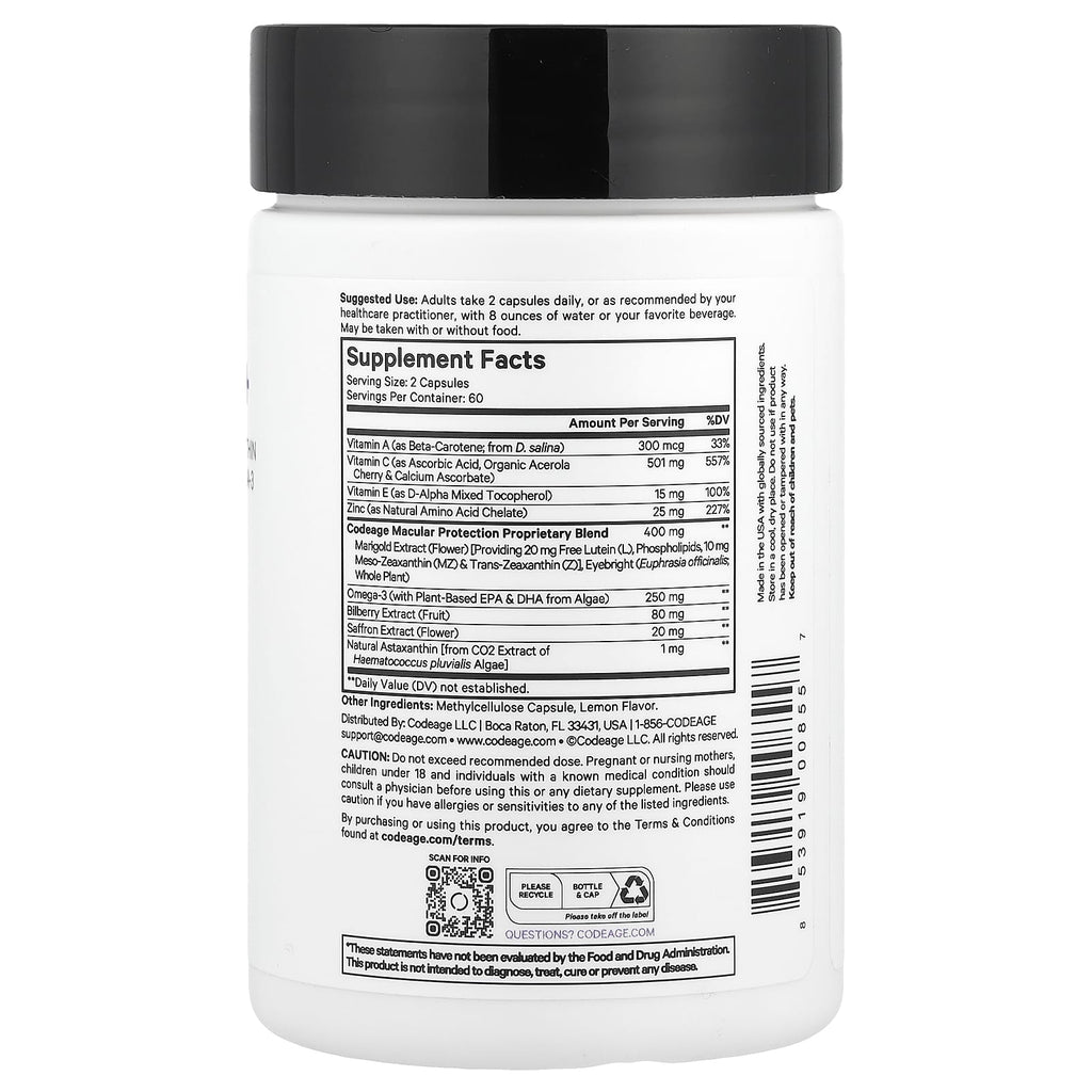 Codeage, Eyes Vitamins+, 120 Vegetable Capsules