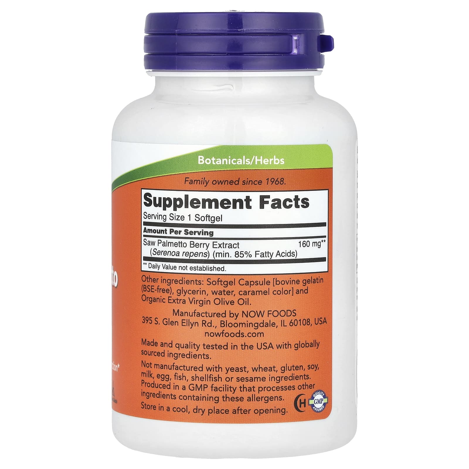 NOW Foods, Saw Palmetto Extract, Men's Health, 160 mg, 240 Softgels