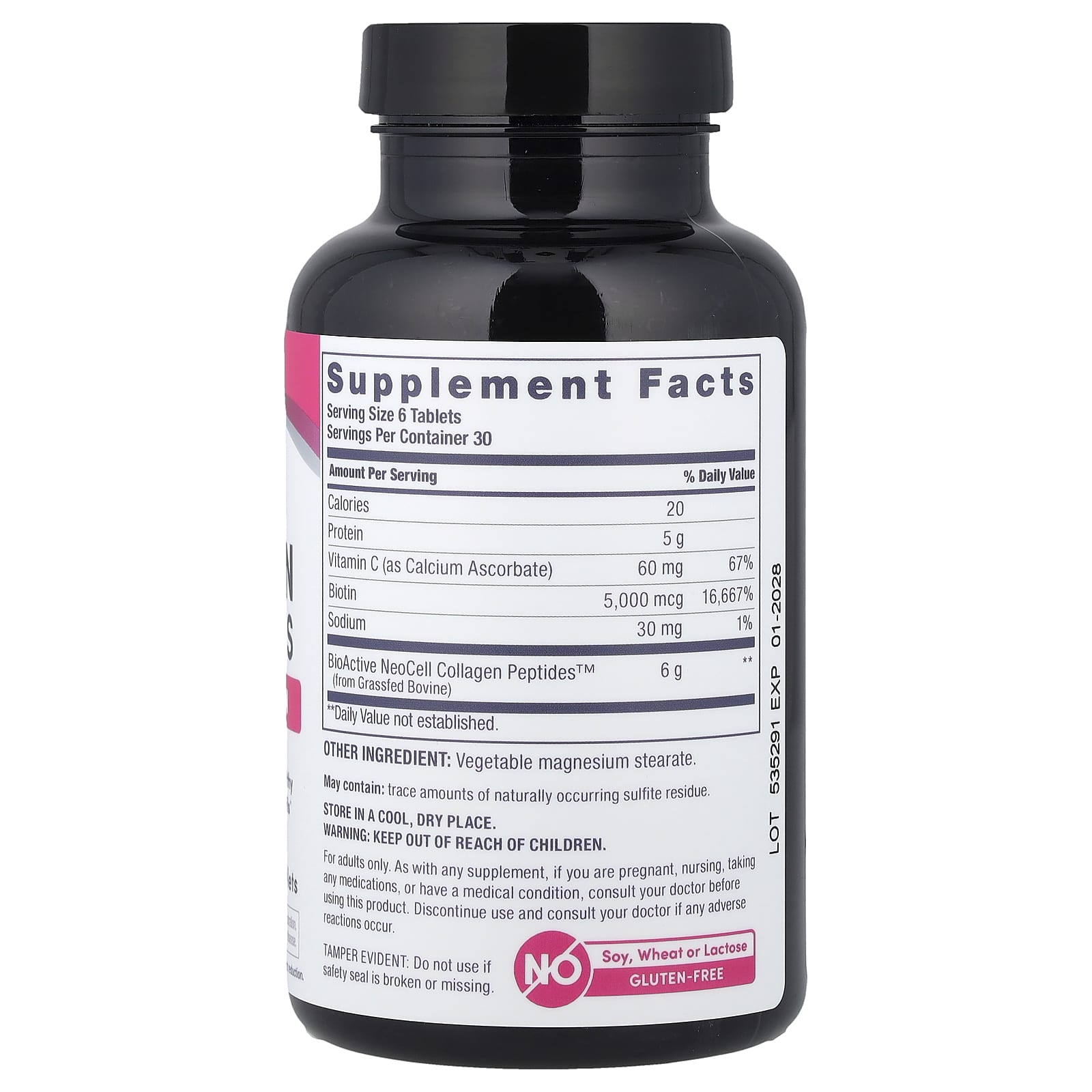 NeoCell, Grassfed Collagen Peptides + Vitamin C & Biotin, 180 Tablets