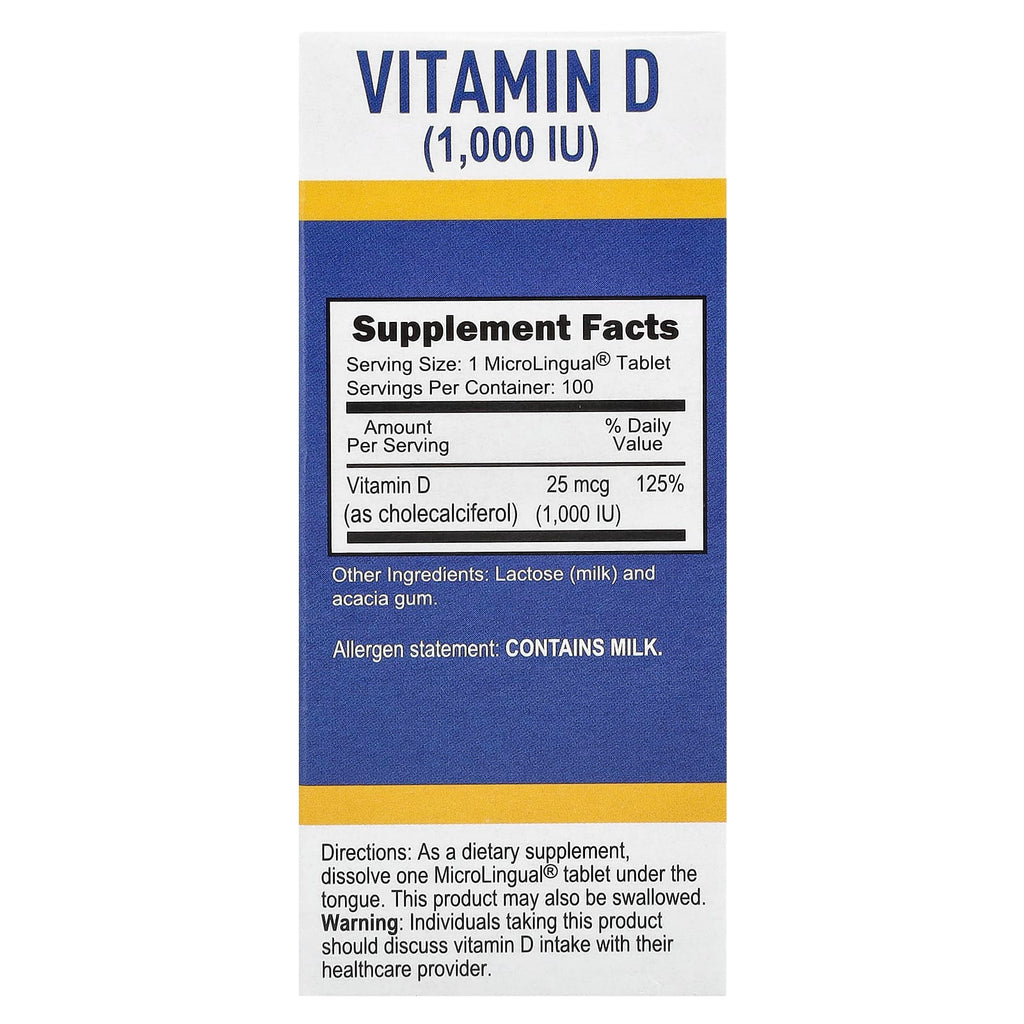 Superior Source, D3, 25 mcg (1,000 IU), 100 MicroLingual® Instant Dissolve Tablets