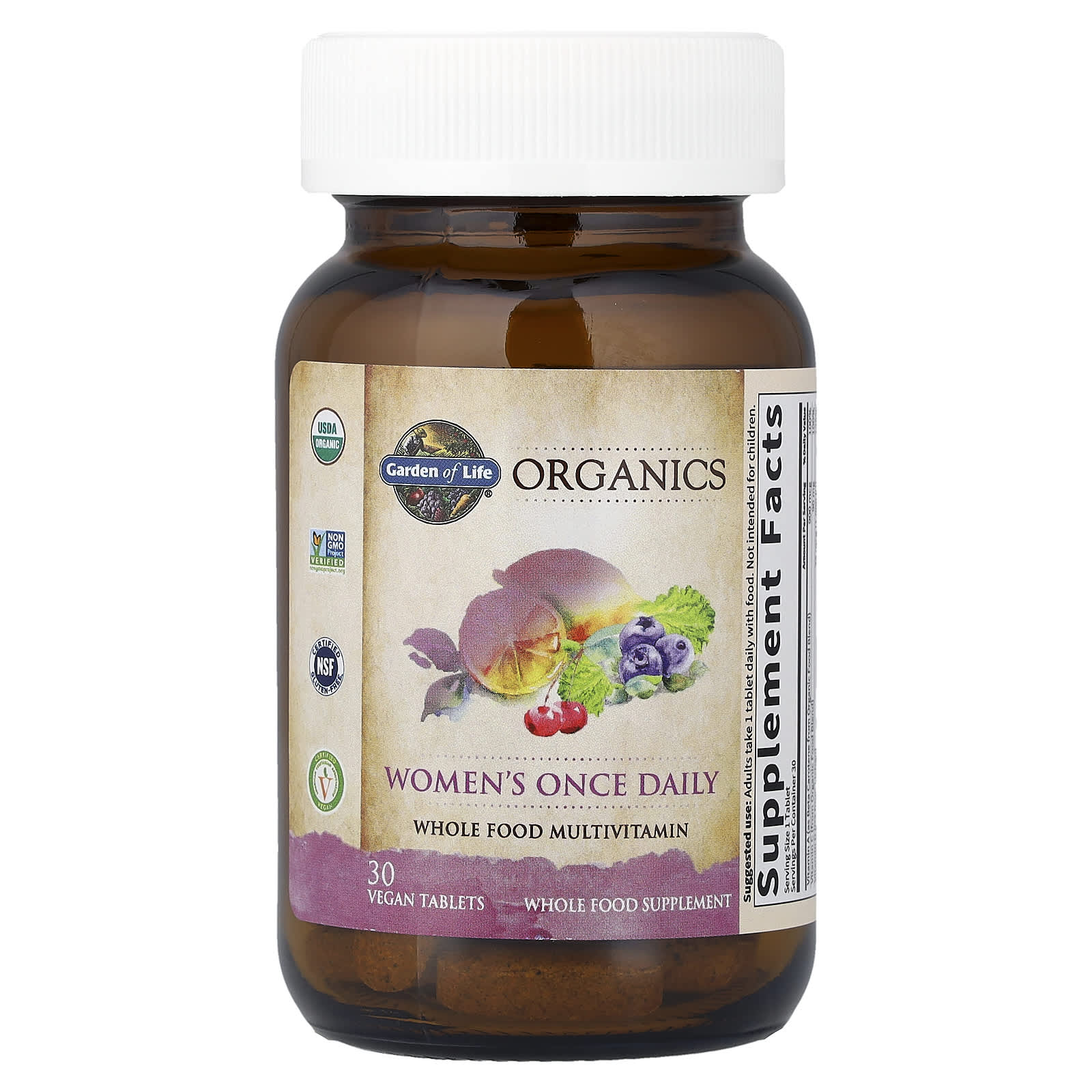 Garden of Life, Organics, Women's Once Daily, 30 Vegan Tablets