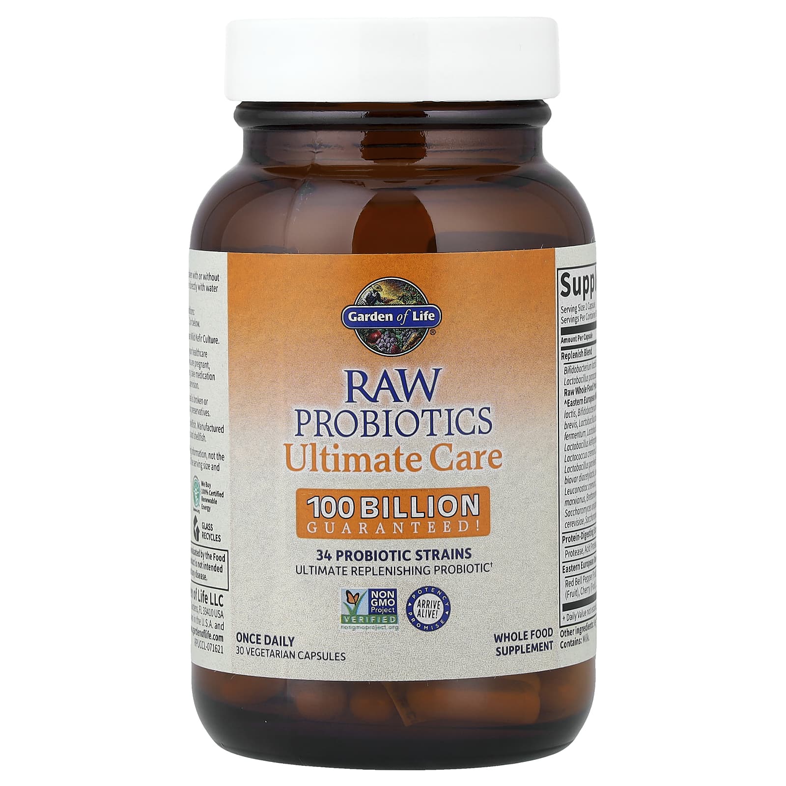 Garden of Life, RAW Probiotics, Ultimate Care, 30 Vegetarian Capsules
