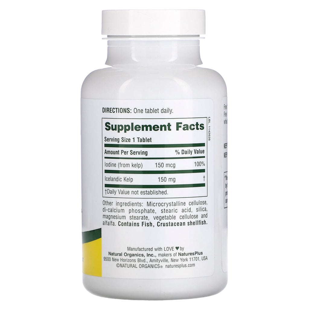 NaturesPlus, Icelandic Kelp, 300 Tablets (150 mg per Tablet)