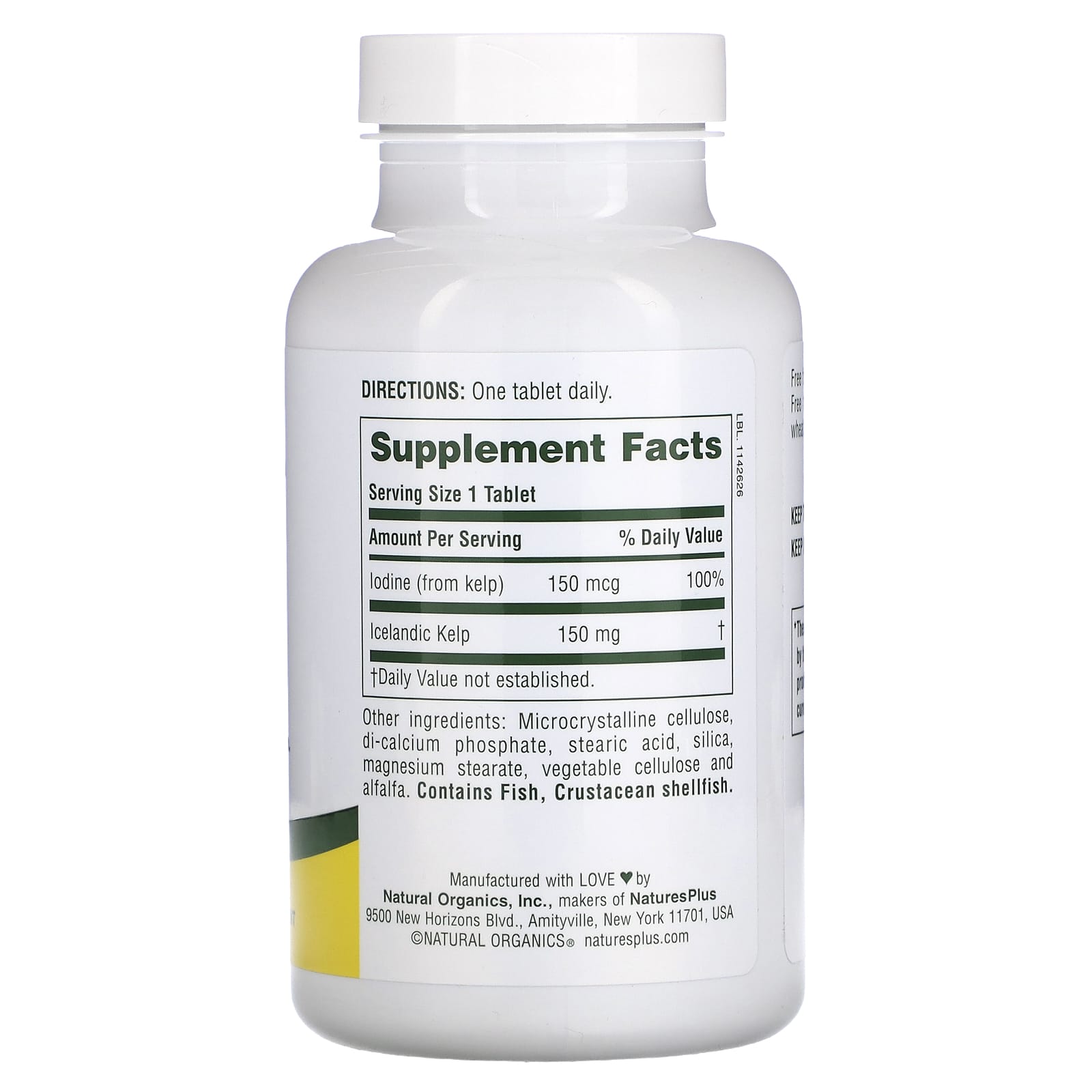 NaturesPlus, Icelandic Kelp, 300 Tablets (150 mg per Tablet)