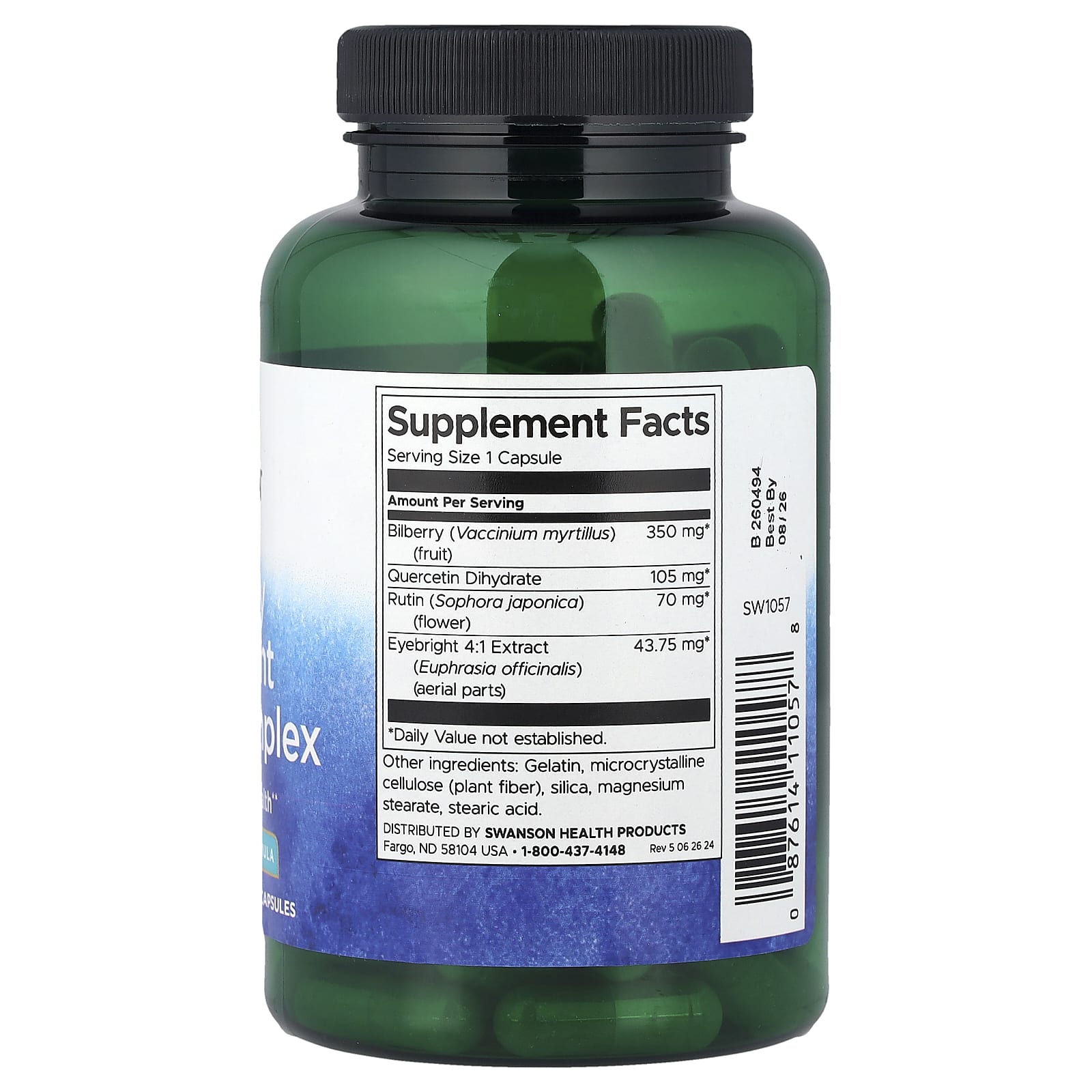 Swanson, Bilberry Eyebright Vision Complex, 100 Capsules