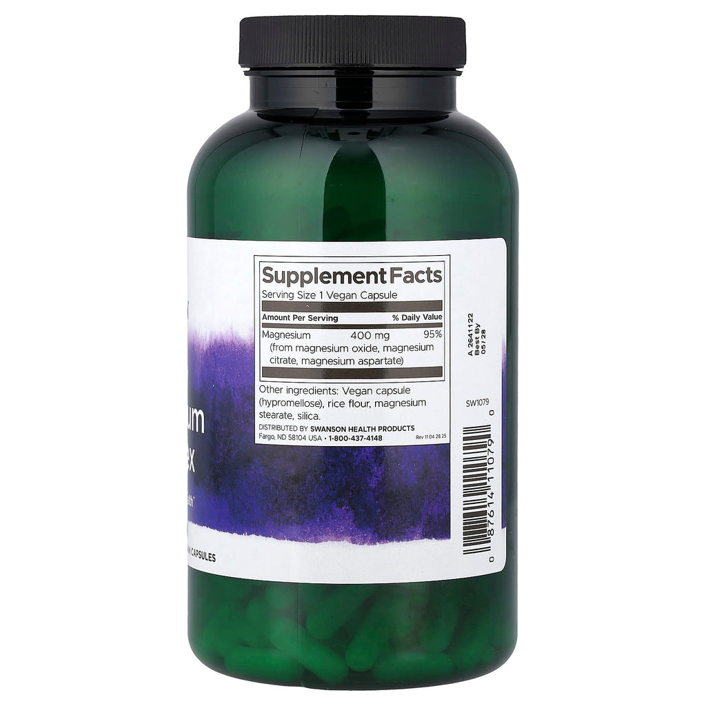 Swanson, Triple Magnesium Complex, 400 mg, 300 Vegan Capsules