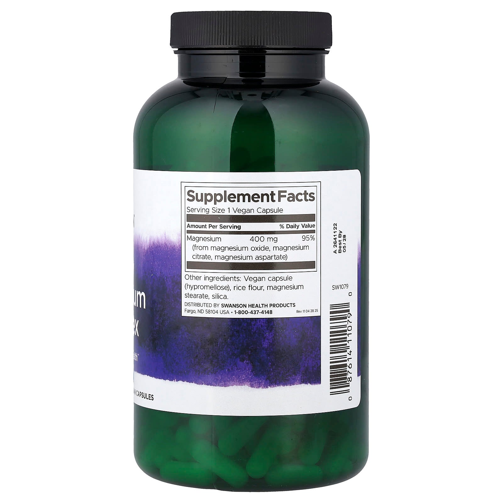 Swanson, Triple Magnesium Complex, 400 mg, 300 Vegan Capsules