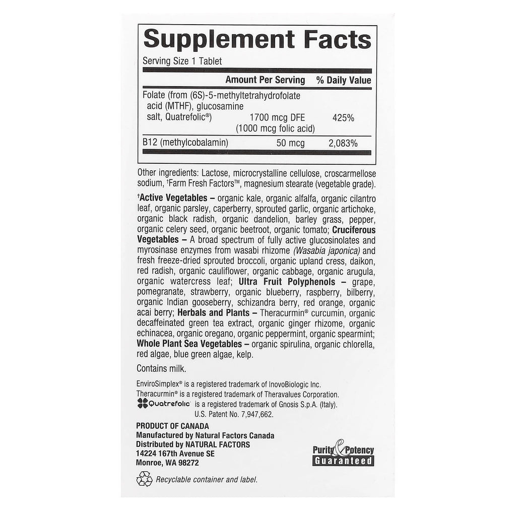 Natural Factors, BioCoenzymated™, Methylfolate, 1,000 mcg, 60 Quick Melt Tablets