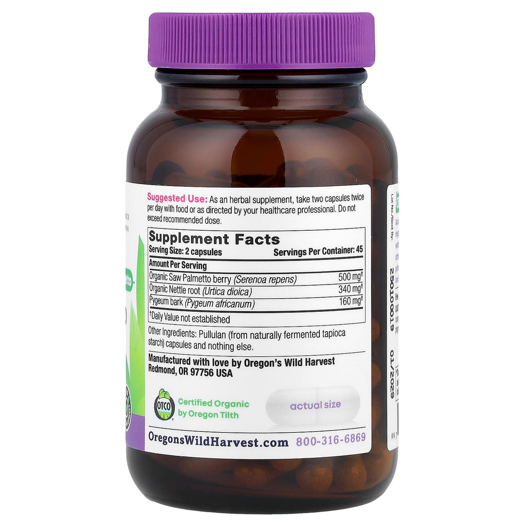 Oregon's Wild Harvest, Saw Palmetto Pygeum, 90 Vegan Capsules