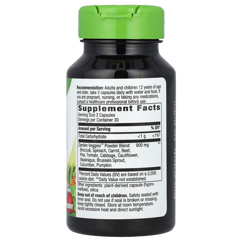 Nature's Way, Garden Veggies™, Veggie Powder Blend, 60 Vegan Capsules