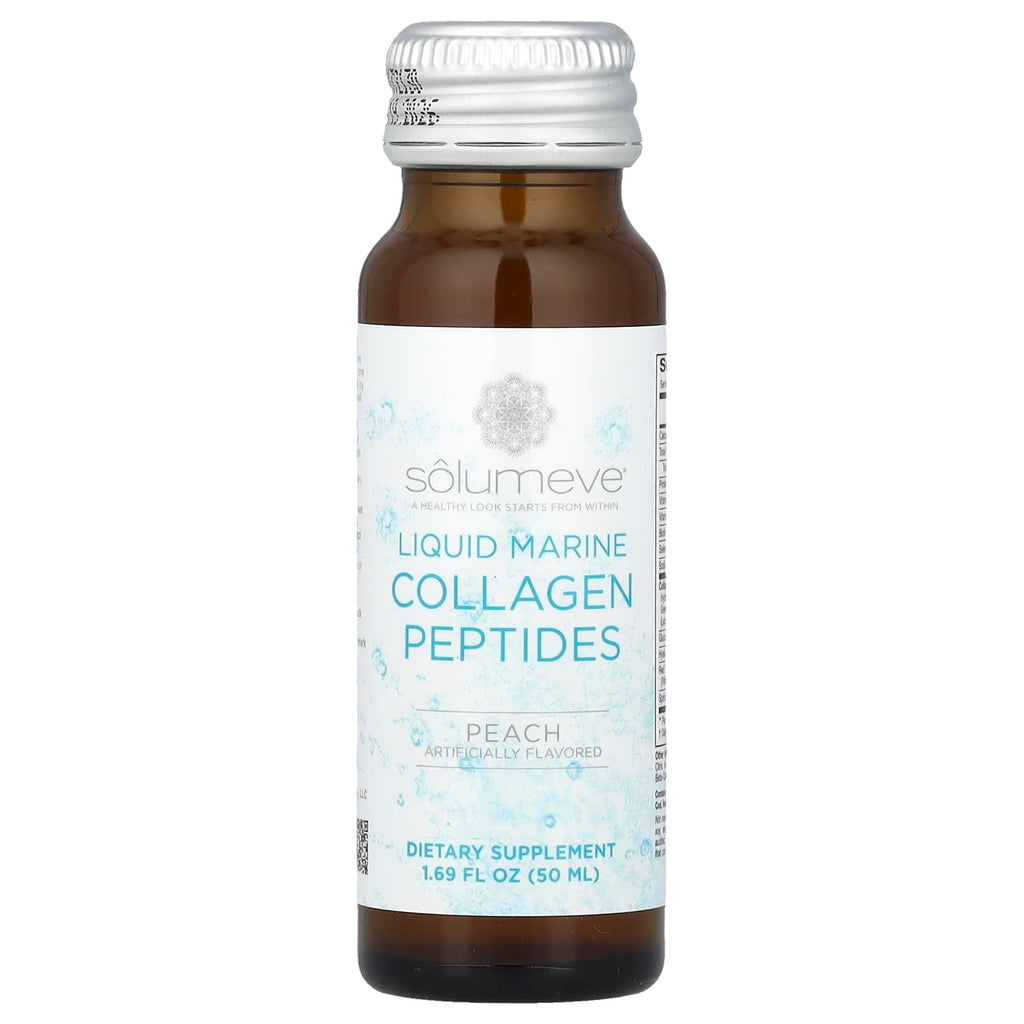 Solumeve, Ageless Beauty, Liquid Marine Collagen, Peach , 10 Bottles, 1.69 fl oz (50 ml) Each