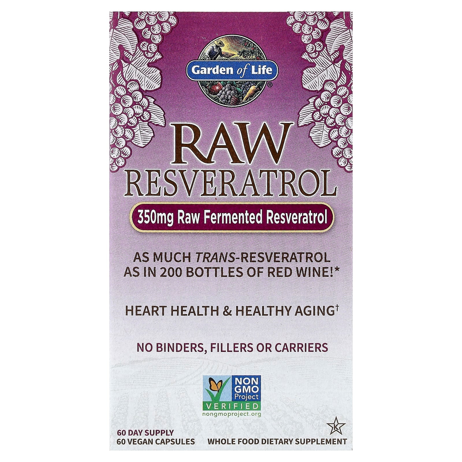 Garden of Life, RAW Resveratrol, 350 mg, 60 Vegan Capsules