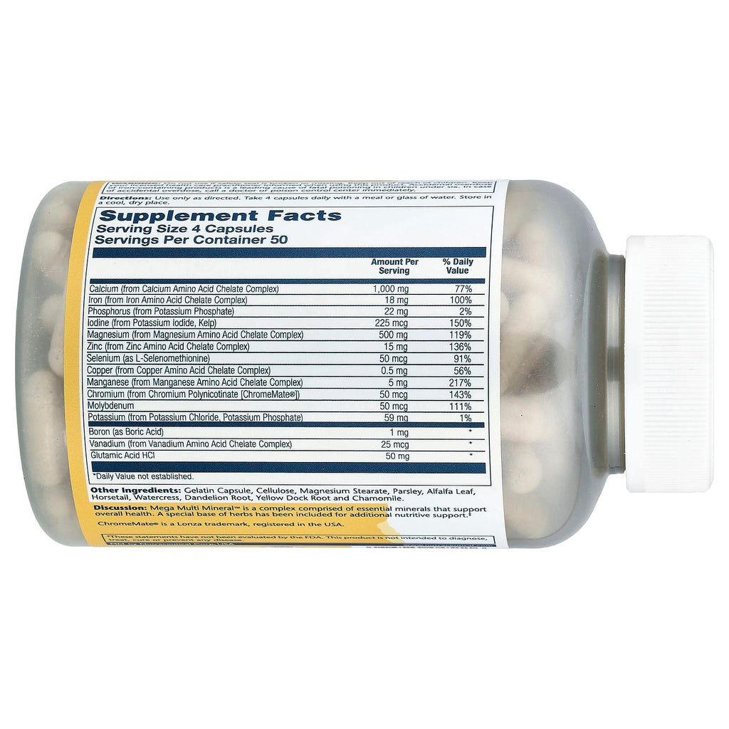 Solaray, Mega Multi Mineral™, 200 Capsules