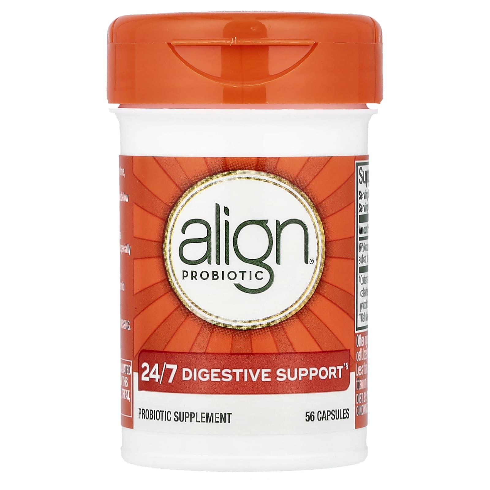 Align Probiotics, 24/7 Digestive Support, Probiotic Supplement, 56 Capsules (10 per Capsule)