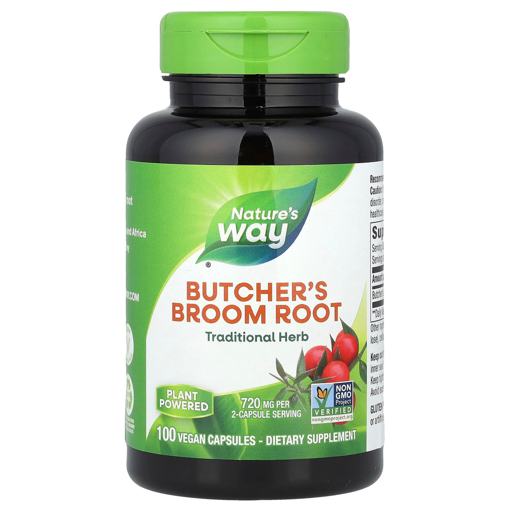 Nature's Way, Butcher's Broom Root, 100 Vegan Capsules (360 mg per Capsule)