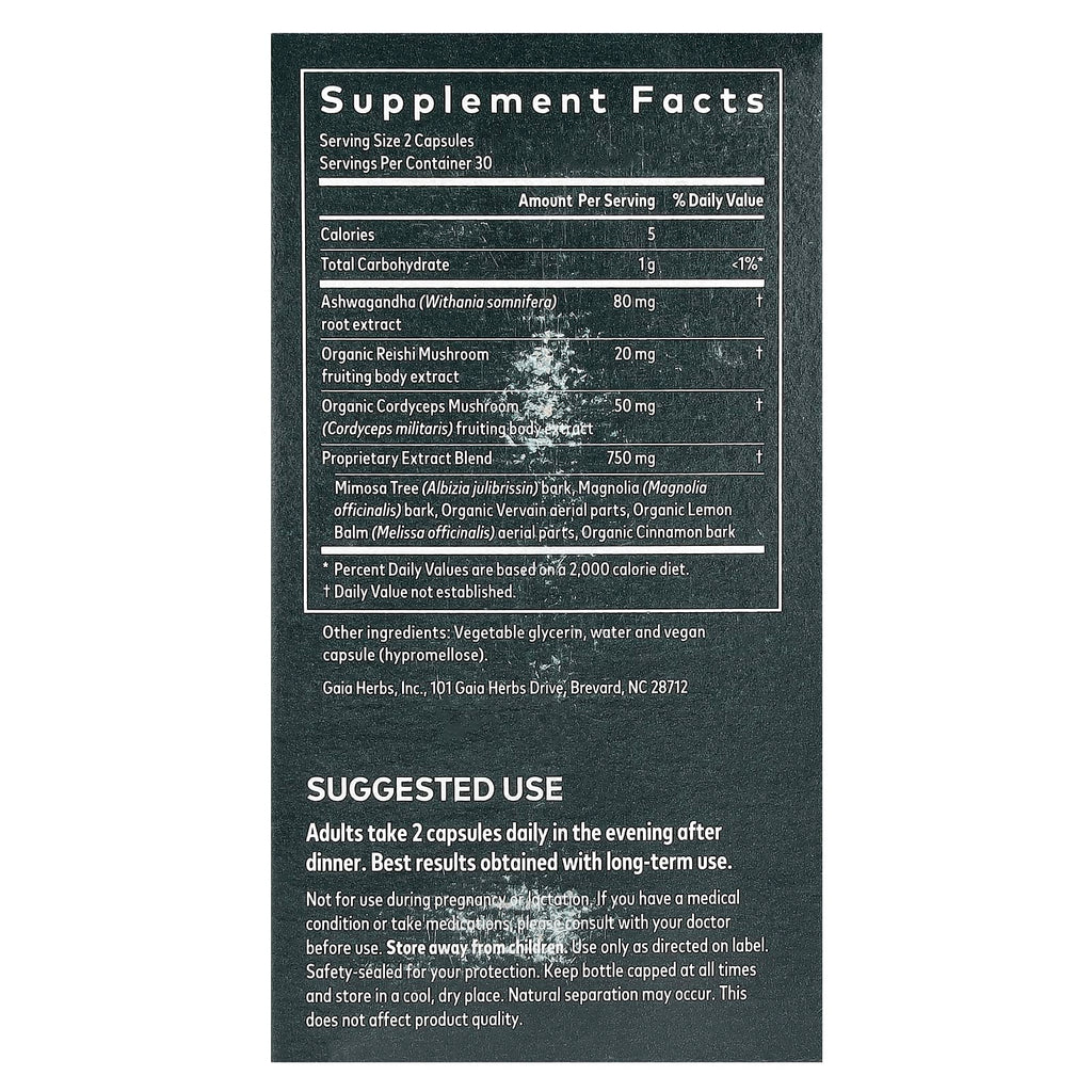 Gaia Herbs, Adrenal Health®, Nightly Restore, 60 Vegan Liquid Phyto-Caps®