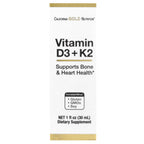 California Gold Nutrition, Vitamin D3 + K2 as MK-4, 25 mcg (1,000 IU), 1 fl oz (30 ml)