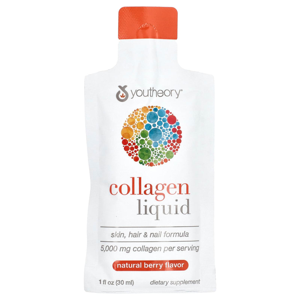 Youtheory, Liquid Collagen, Natural Berry, 5,000 mg, 12 Liquid Tubes, 1 fl oz (30 ml) Each