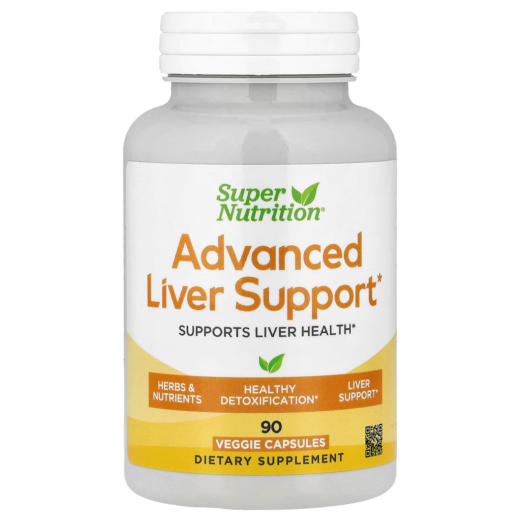 Super Nutrition, Advanced Liver Support with Milk Thistle Extract, L-Glutathione, Alpha Lipoic Acid, and Grape Seed Extract, 90 Veggie Capsules